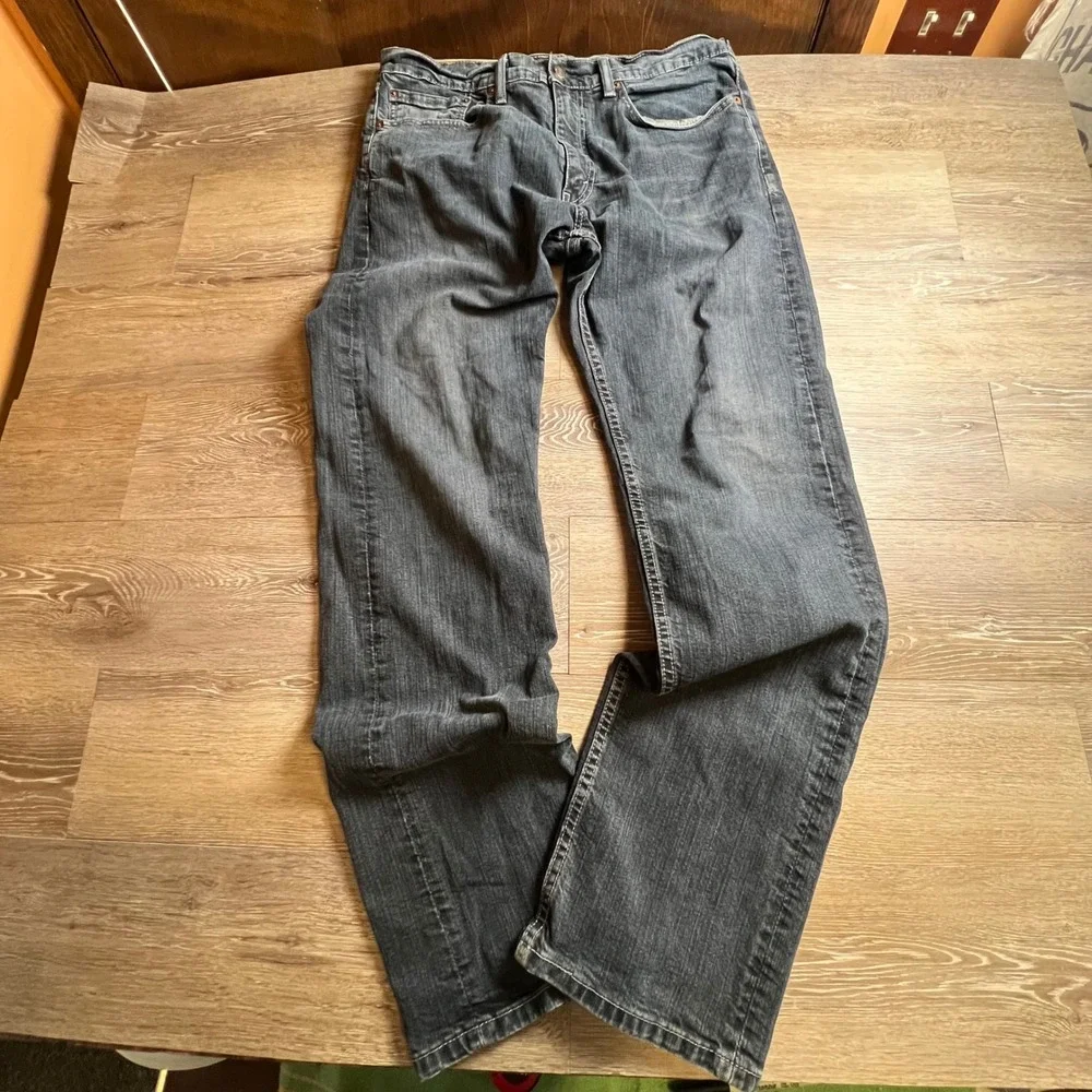 Levis 505 Regular Fit Jeans Mens 34x34 Grayish Indigo Straight Leg 00505-1330
